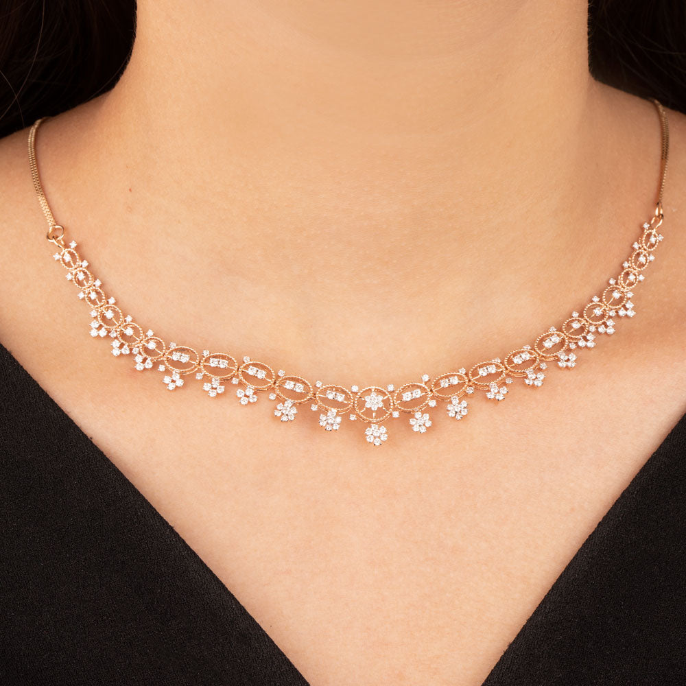 18K Rose Gold Diamond Necklace - 2.374ct VVS-VS-GH