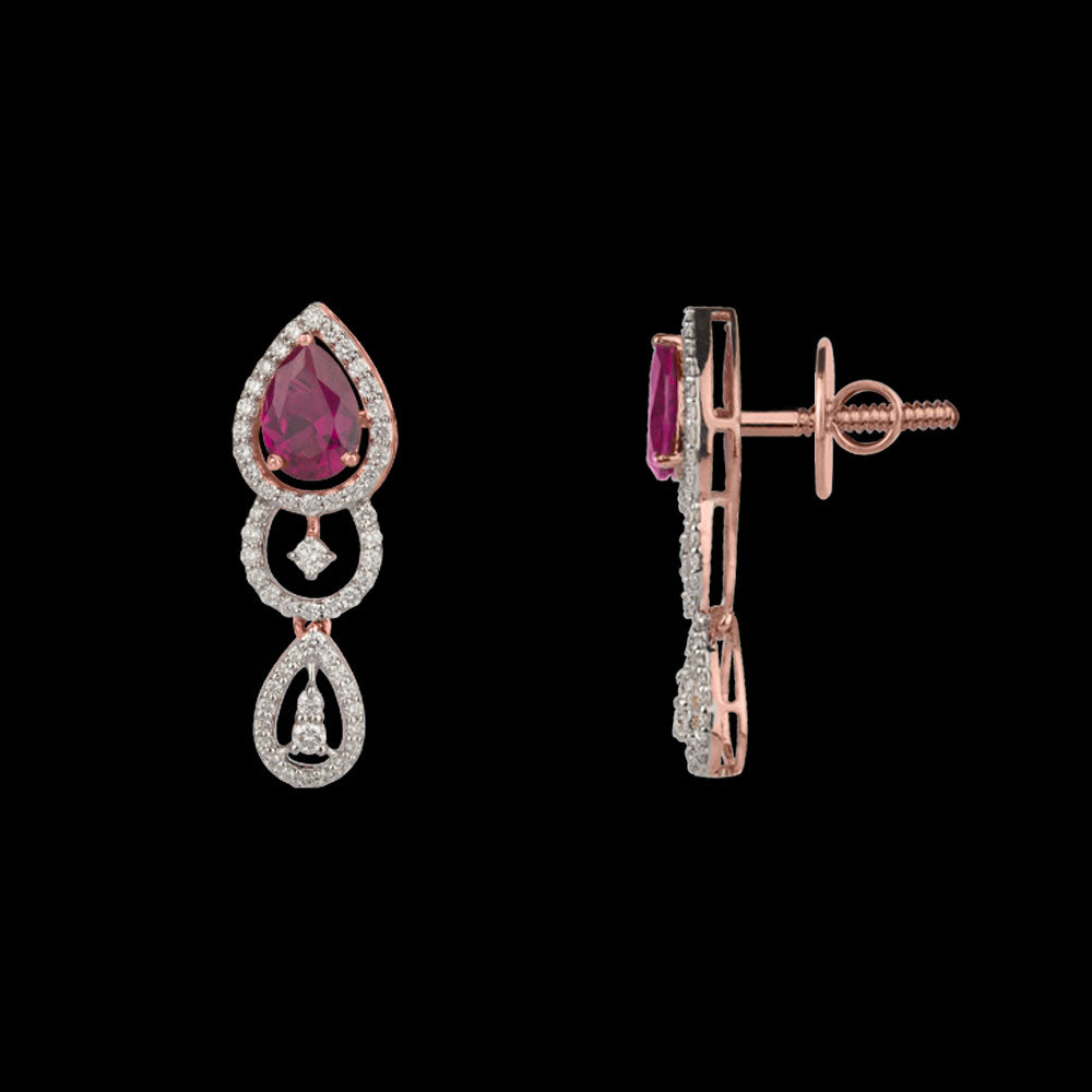18K Rose Gold Diamond Jewellery - 0.57ct VS-SI-GH with Colour Stones