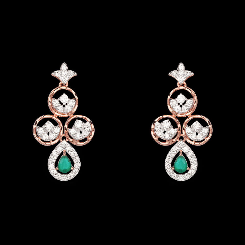 18K Rose Gold Diamond Jewellery - 0.73ct VVS-VS-GH with Colour Stones