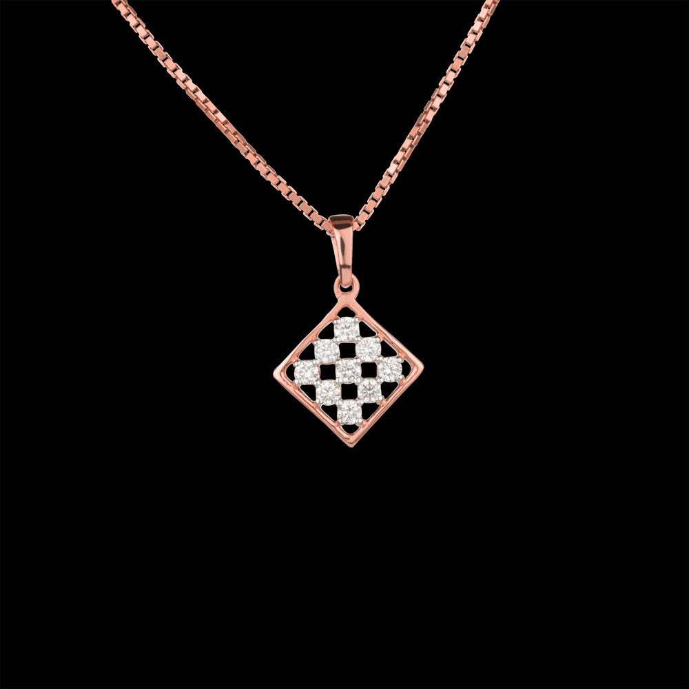 14K Rose Gold Diamond Pendant - 0.19ct SI-GH