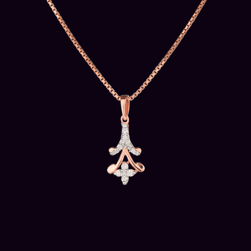 14K Rose Gold Diamond Pendant - 0.11ct VVS-VS-GH