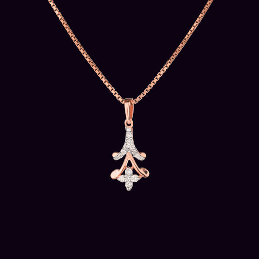 14K Rose Gold Diamond Pendant - 0.11ct VVS-VS-GH