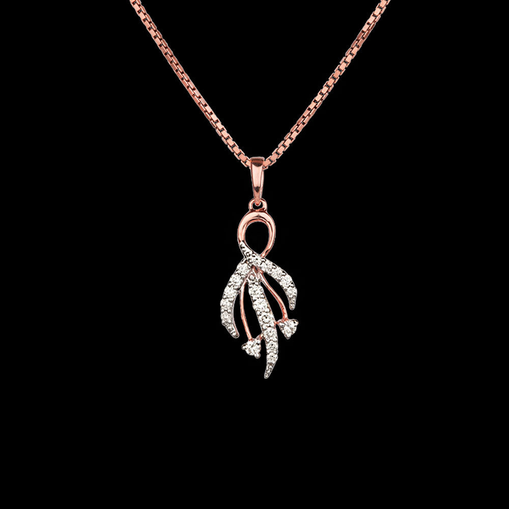 14K Rose Gold Diamond Pendant - 0.18ct VVS-VS-GH