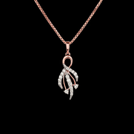 14K Rose Gold Diamond Pendant - 0.18ct VVS-VS-GH