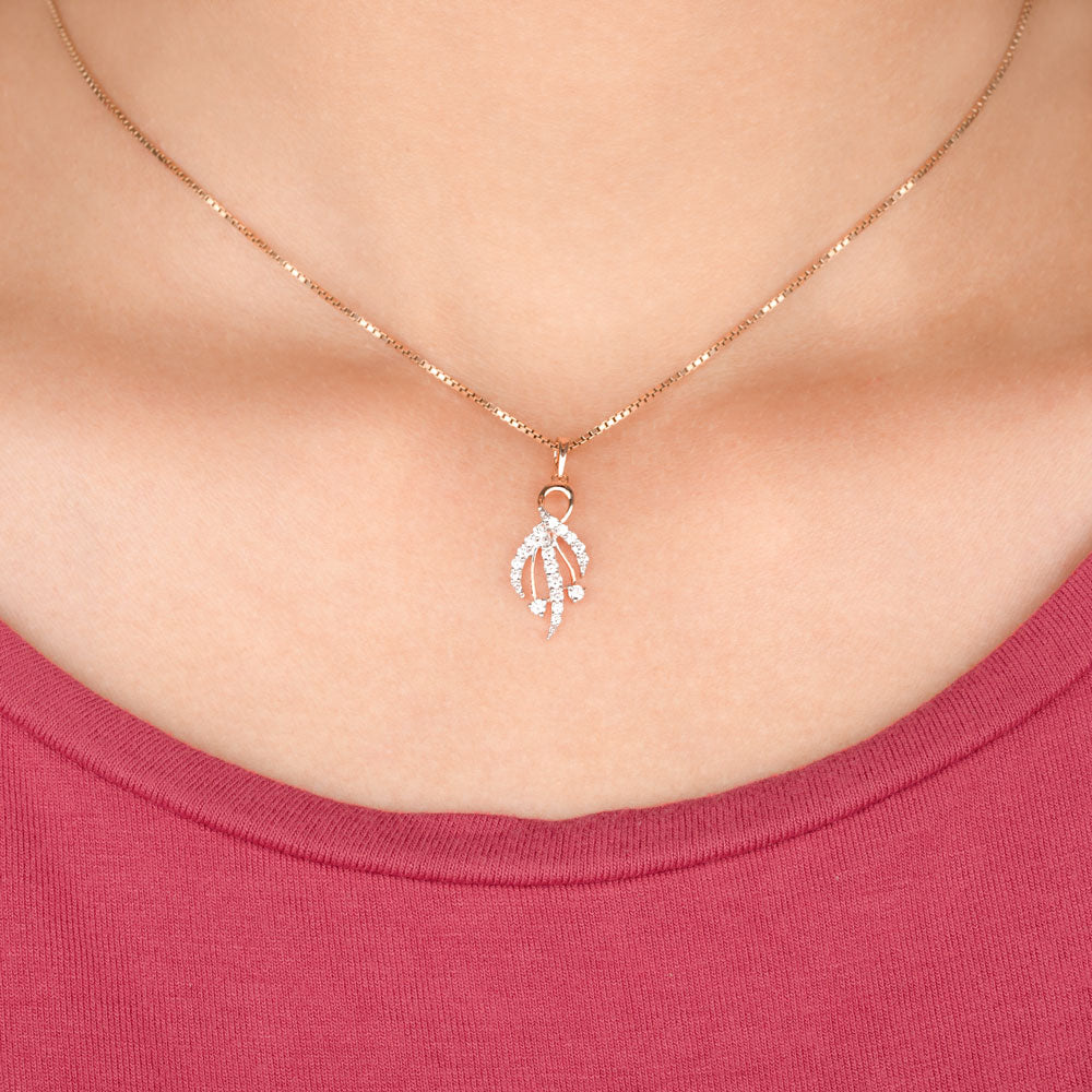 14K Rose Gold Diamond Pendant - 0.18ct VVS-VS-GH