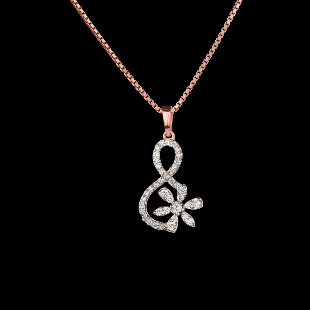 14K Rose Gold Diamond Pendant - 0.26ct SI-GH