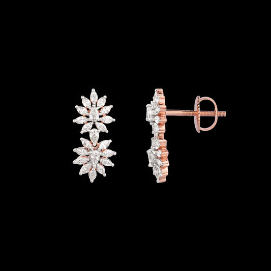 18K Rose Gold Diamond Earrings - 1.29ct VVS-EF