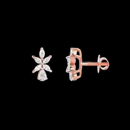 18K Rose Gold Diamond Earrings - 0.35ct VVS-EF