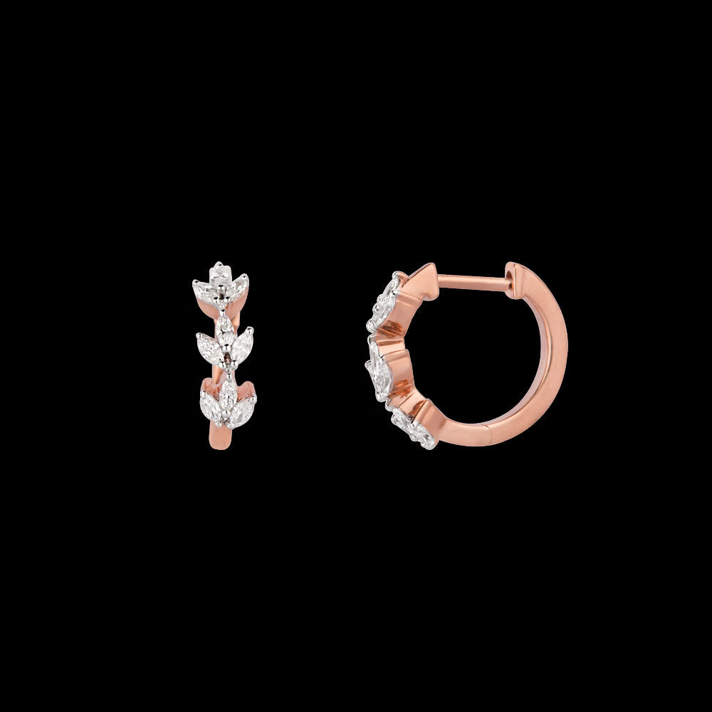 18K Rose Gold Diamond Earrings - 0.36ct VVS-EF