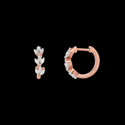 18K Rose Gold Diamond Earrings - 0.36ct VVS-EF