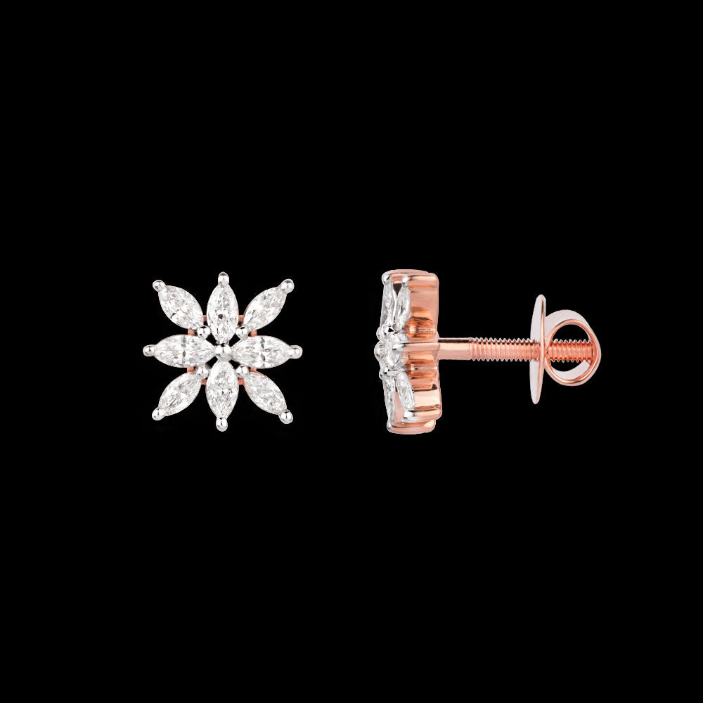 18K Rose Gold Diamond Earrings - 0.48ct VVS-EF
