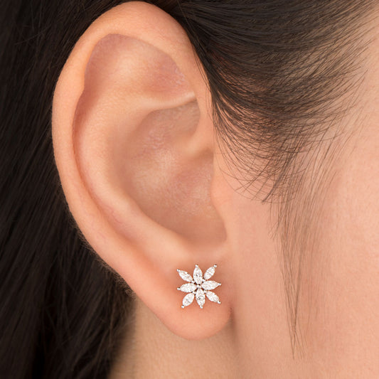 18K Rose Gold Diamond Earrings - 0.48ct VVS-EF