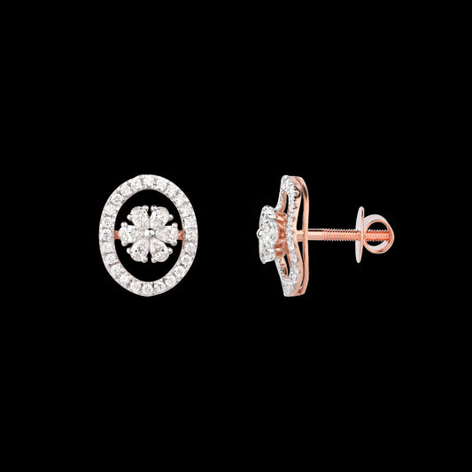 18K Rose Gold Diamond Earrings - 0.73ct VVS-EF