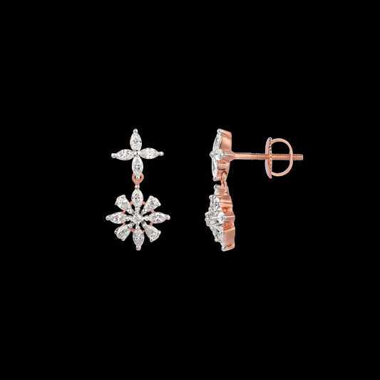 18K Rose Gold Diamond Earrings - 0.64ct VVS-EF