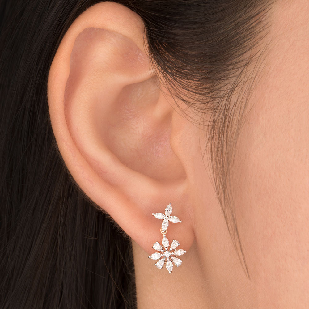 18K Rose Gold Diamond Earrings - 0.64ct VVS-EF