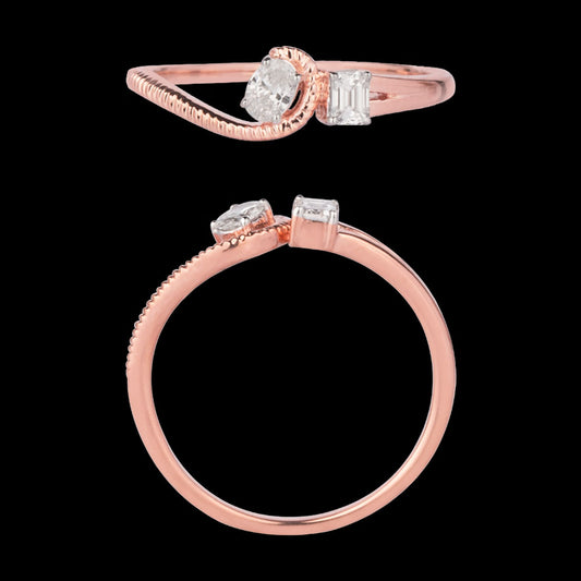 18K Rose Gold Diamond Ring - 0.23ct VS-SI-FG