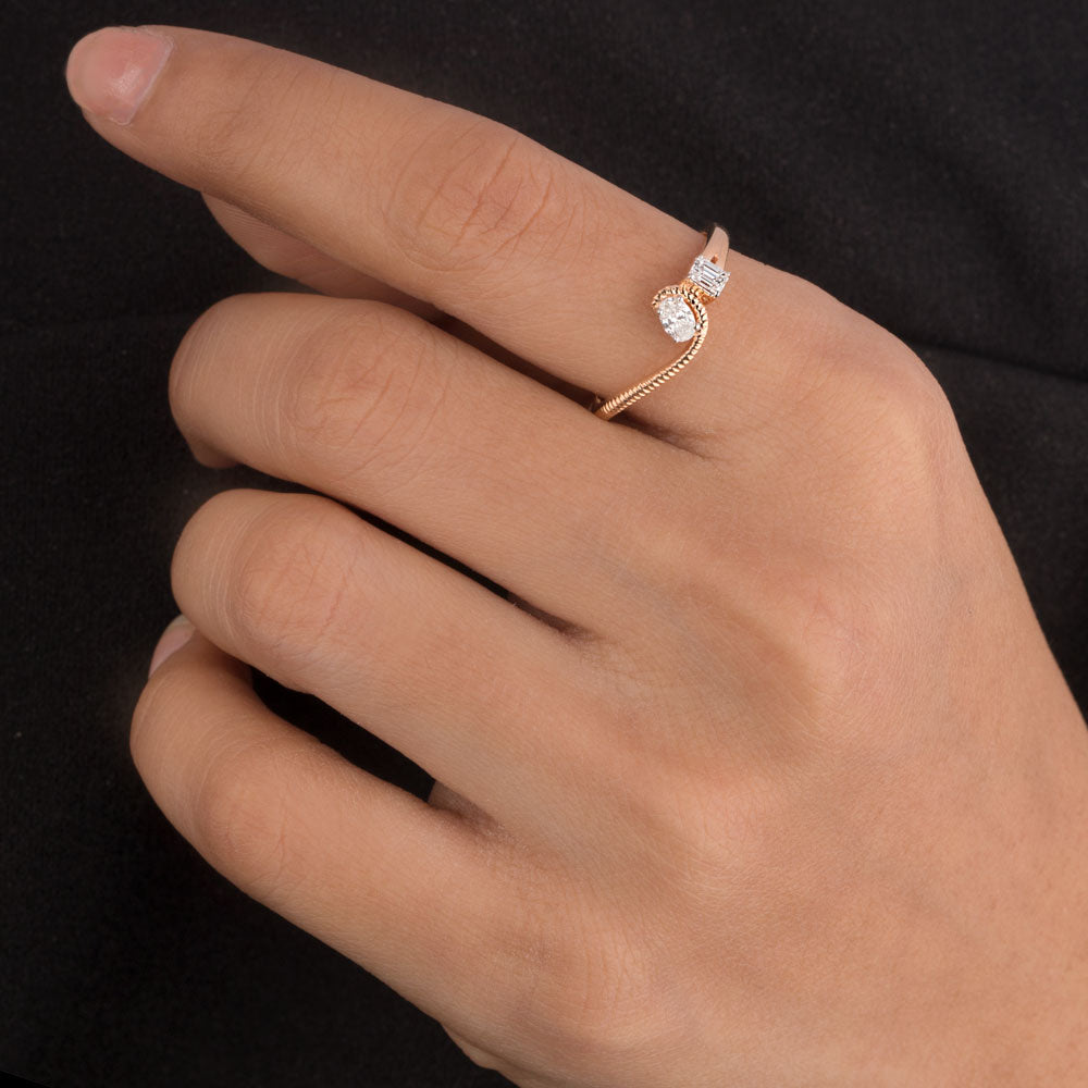 18K Rose Gold Diamond Ring - 0.23ct VS-SI-FG