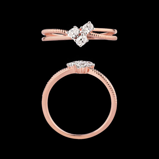 18K Rose Gold Diamond Ring - 0.24ct VS-SI-GH
