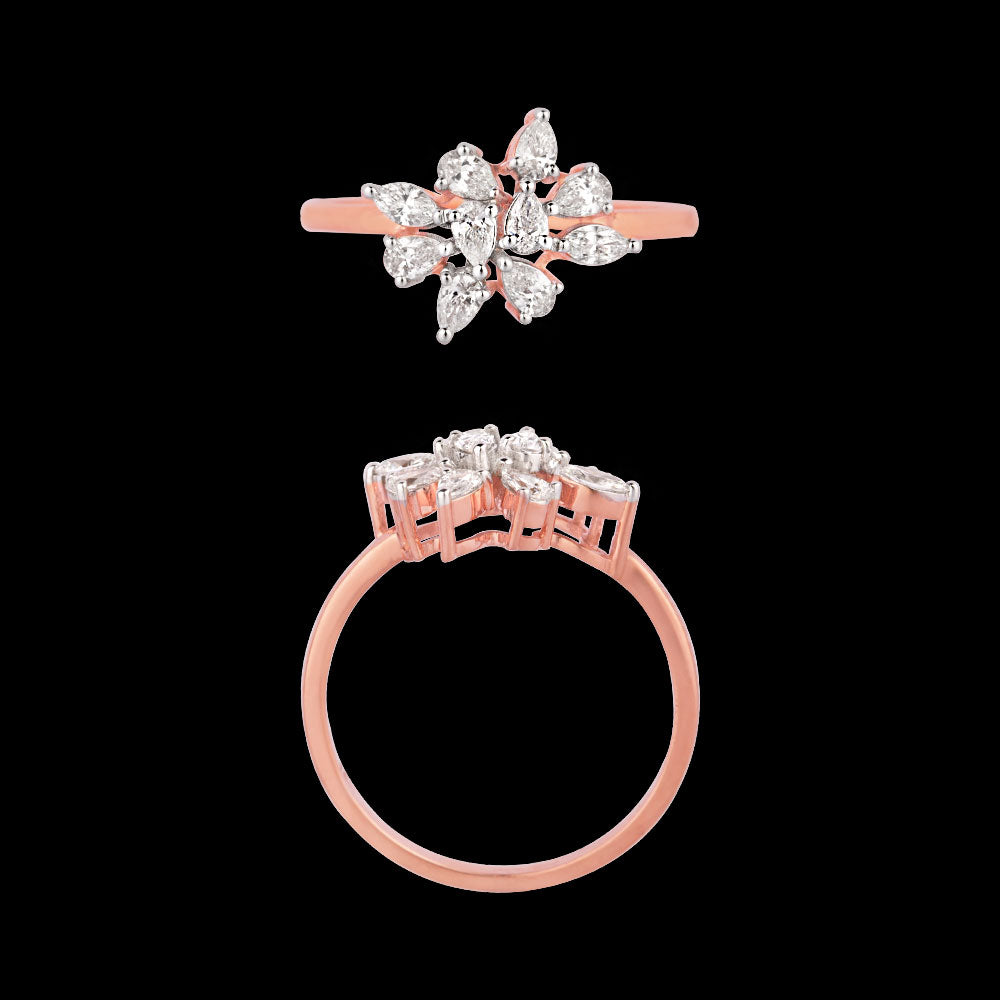 18K Rose Gold Diamond Ring - 0.46ct VVS-EF