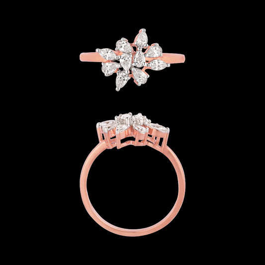 18K Rose Gold Diamond Ring - 0.46ct VVS-EF