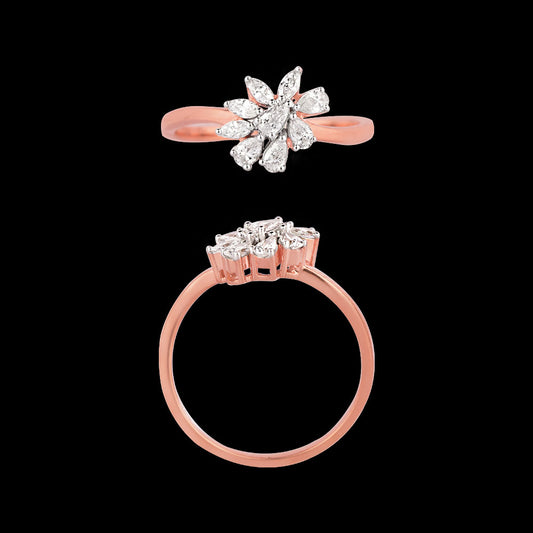 18K Rose Gold Diamond Ring - 0.35ct VVS-EF