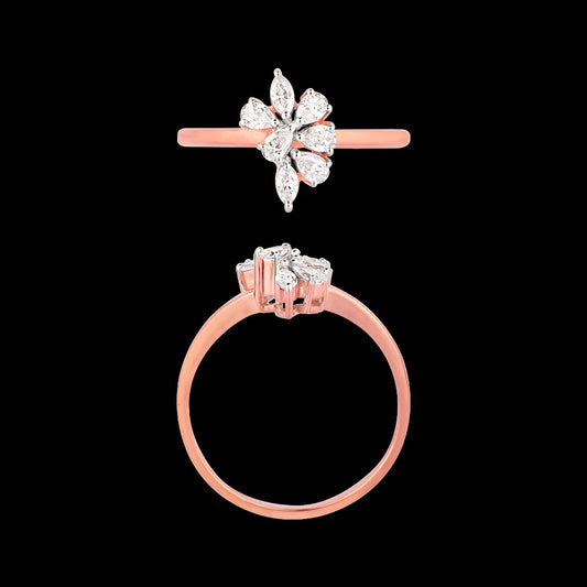 18K Rose Gold Diamond Ring - 0.31ct VVS-EF