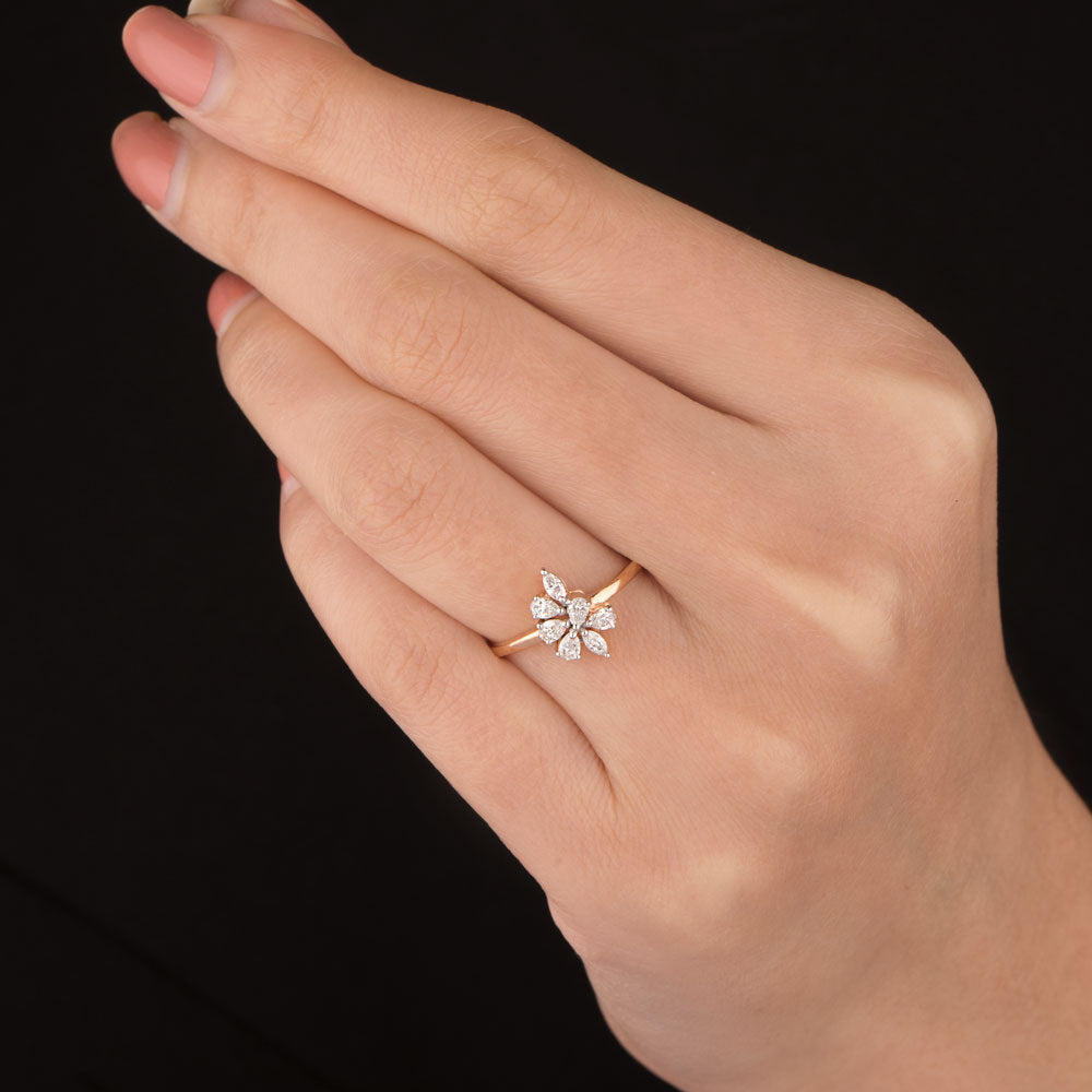 18K Rose Gold Diamond Ring - 0.31ct VVS-EF
