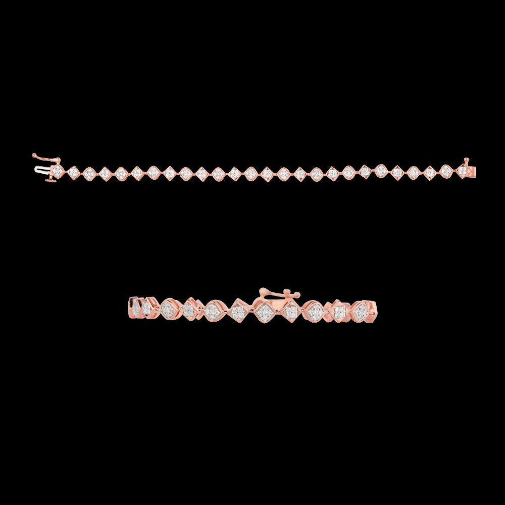14K Rose Gold Diamond Bracelet - 0.97ct VVS-VS-GH