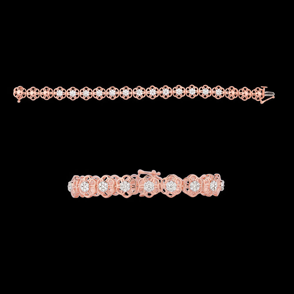 14K Rose Gold Diamond Bracelet - 1.12ct VVS-VS-GH