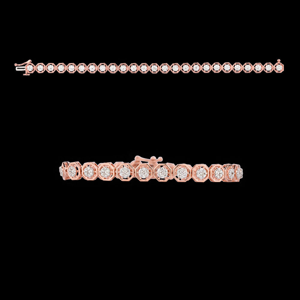 18K Rose Gold Diamond Bracelet - 1.443ct VVS-VS-GH