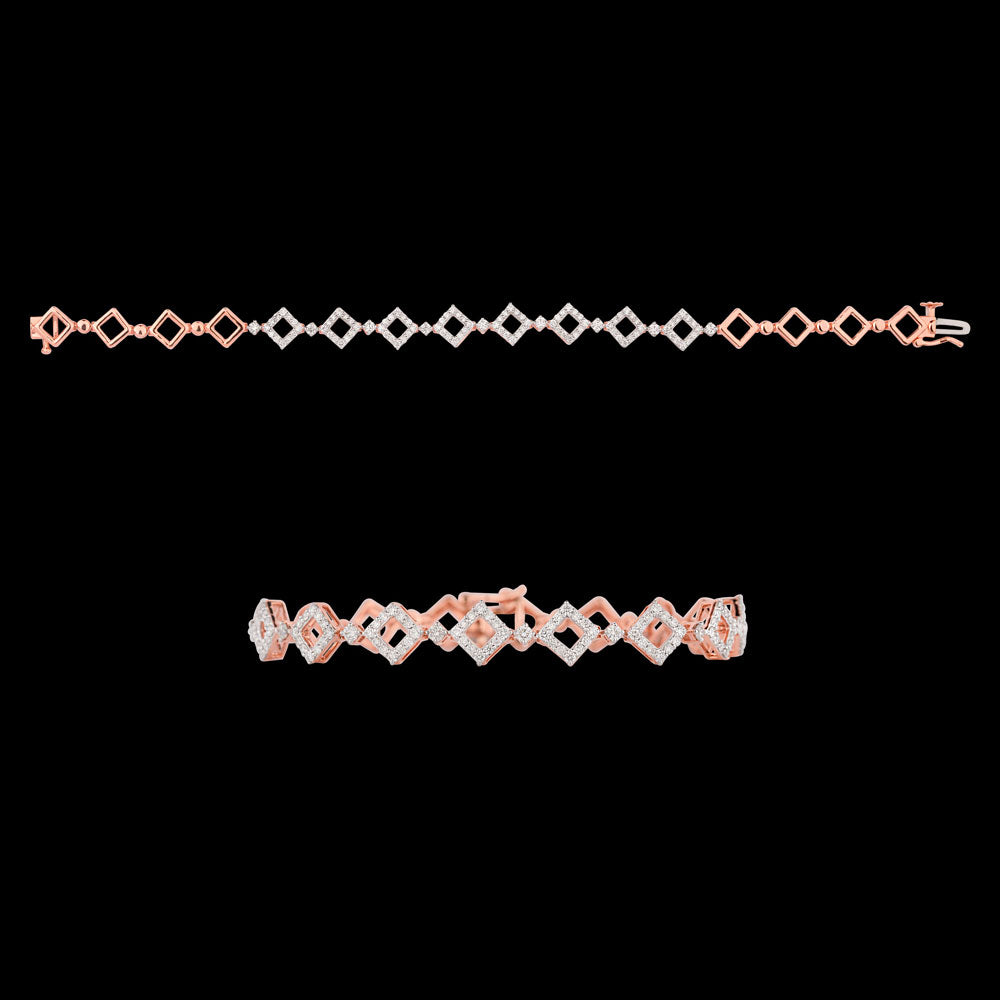 18K Rose Gold Diamond Bracelet - 1.02ct VVS-VS-GH