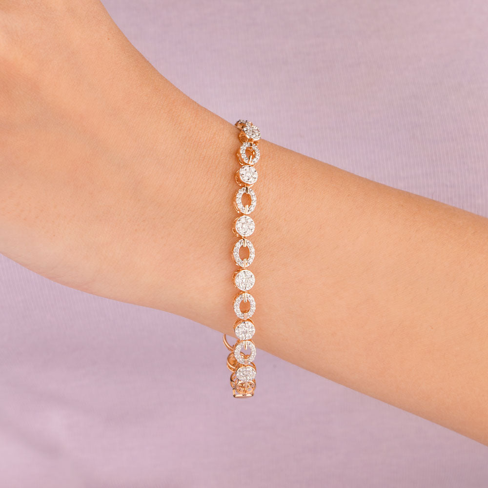 18K Rose Gold Diamond Bracelet - 1.33ct VS-SI-GH