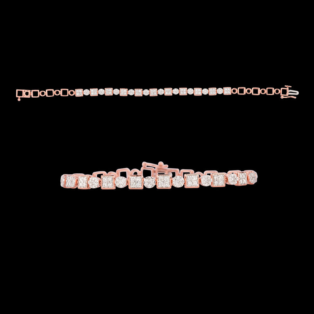 18K Rose Gold Diamond Bracelet - 1.3ct VVS-VS-GH