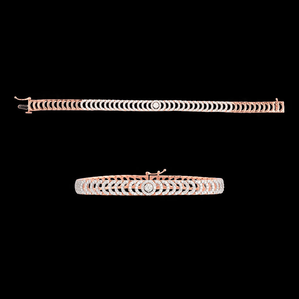 14K Rose Gold Diamond Bracelet - 1.703ct VVS-VS-GH