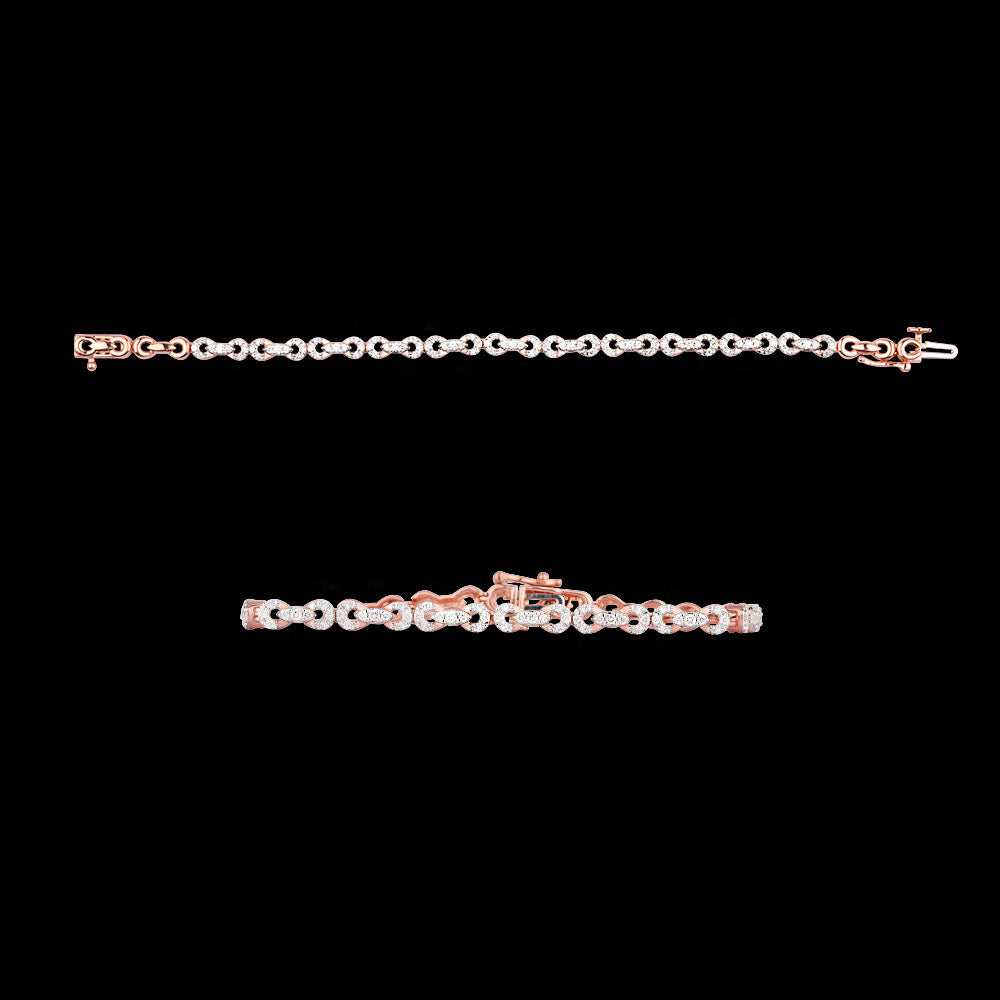14K Rose Gold Diamond Bracelet - 0.72ct VVS-VS-GH