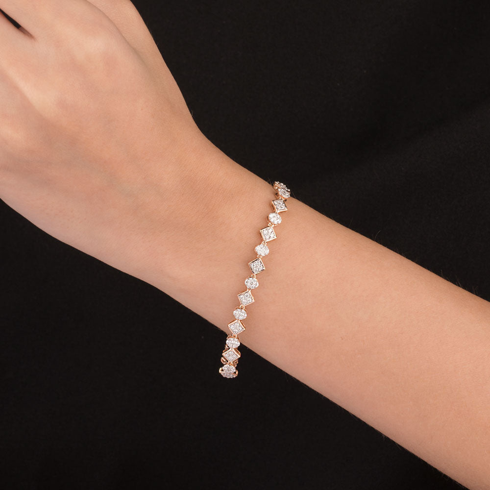 14K Rose Gold Diamond Bracelet - 1.4ct VVS-VS-GH