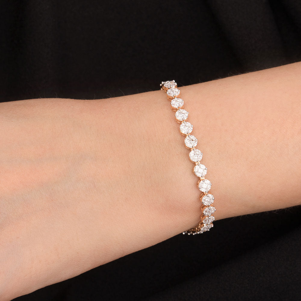 18K Rose Gold Diamond Bracelet - 2.65ct VVS-EF