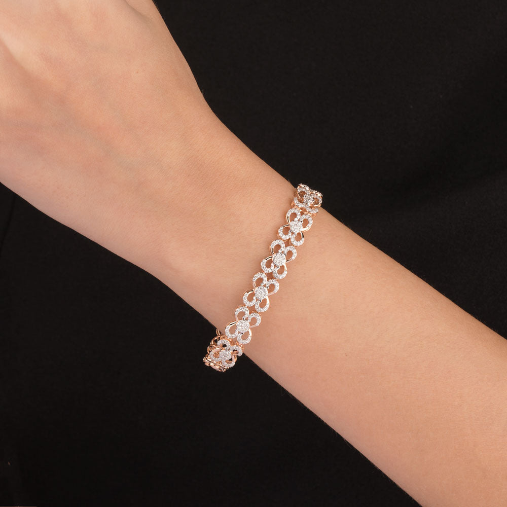 14K Rose Gold Diamond Bracelet - 1.66ct VVS-VS-GH