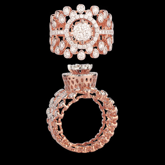 14K Rose Gold Diamond Ring - 1.45ct VVS-VS-HI