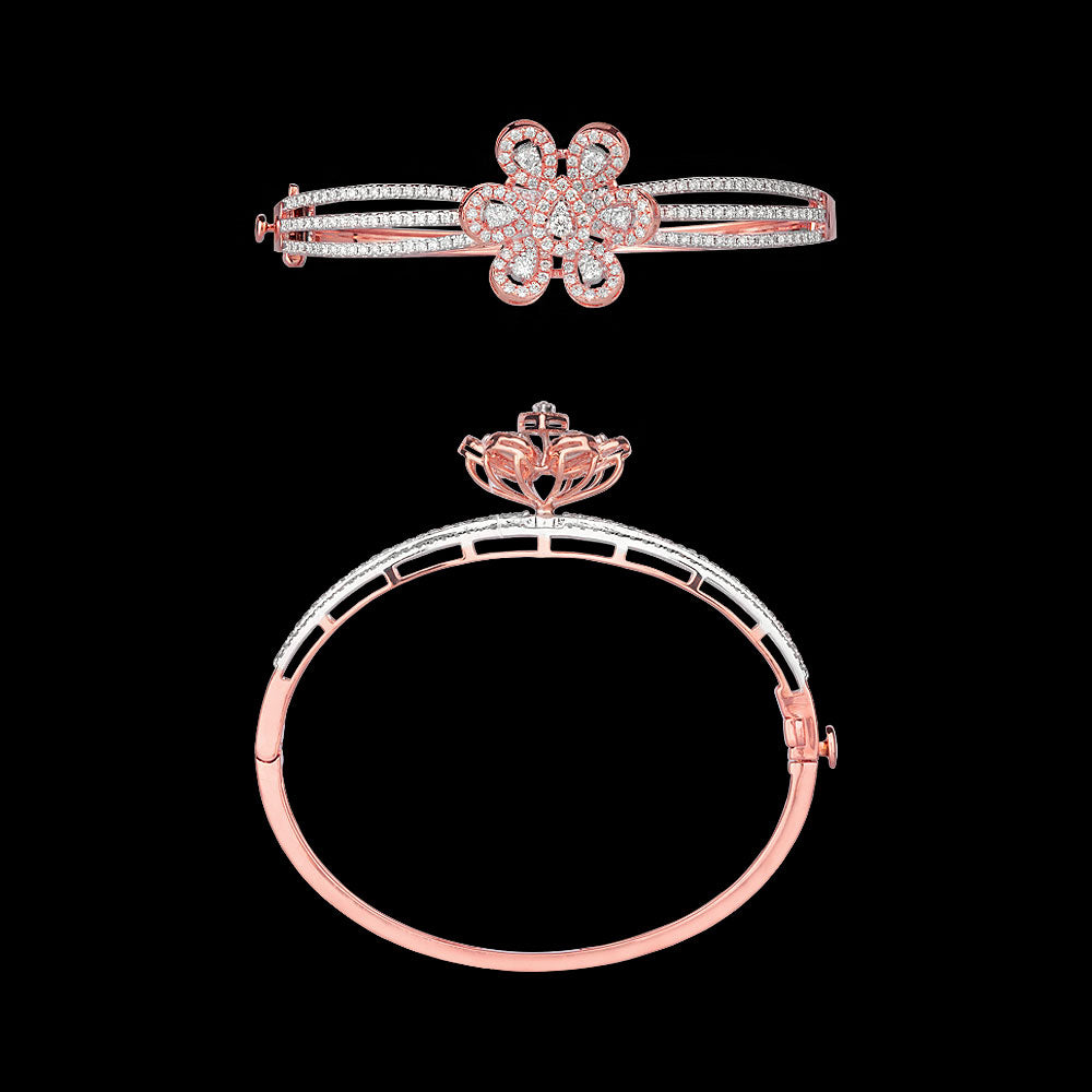 14K Rose Gold Diamond Kada - 2.03ct VVS-VS-GH