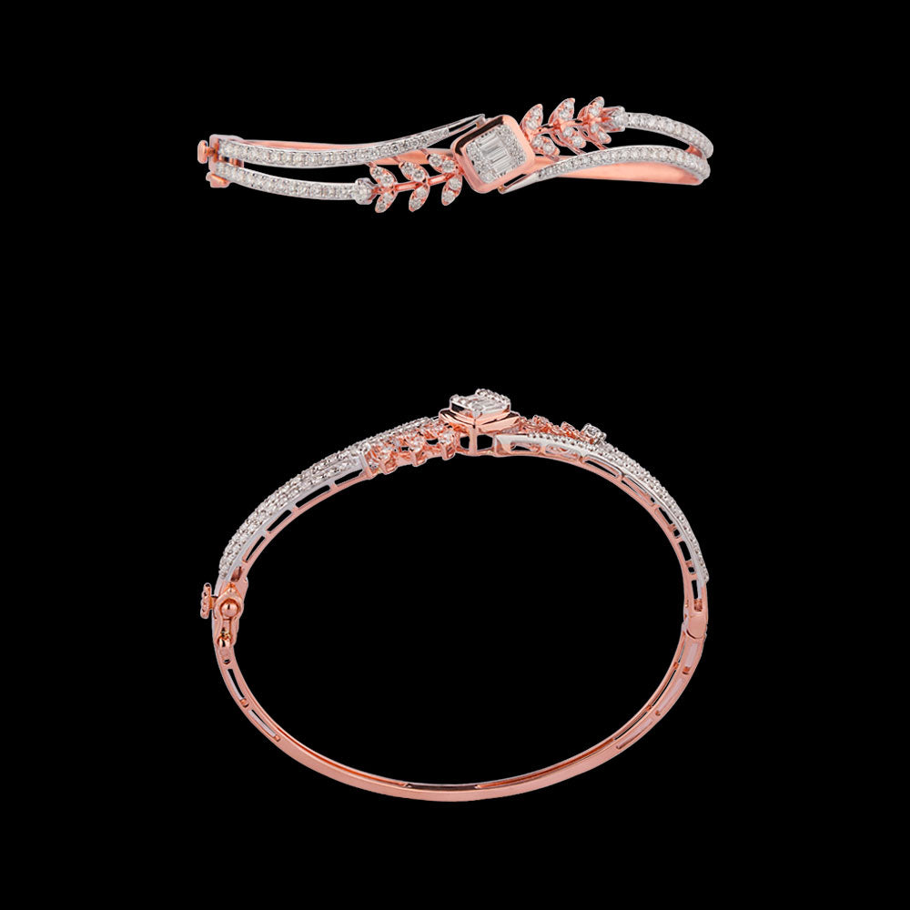18K Rose Gold Diamond Kada - 1.64ct VVS-VS-GH