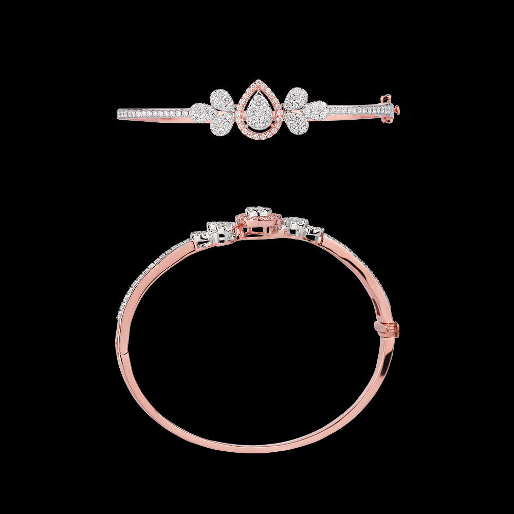 18K Rose Gold Diamond Kada - 1.53ct VVS-VS-GH