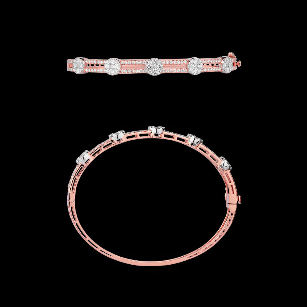 18K Rose Gold Diamond Kada - 1.95ct VVS-VS-GH