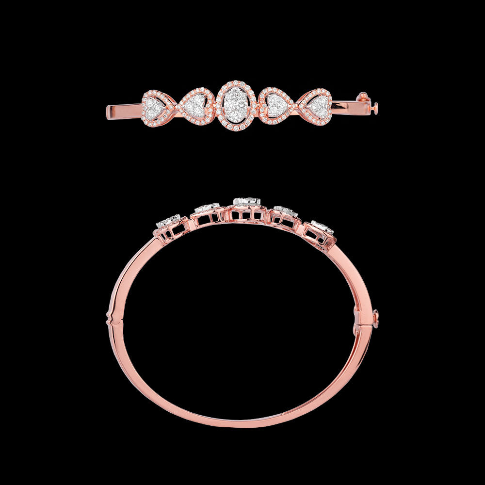 18K Rose Gold Diamond Kada - 1.45ct VVS-VS-GH