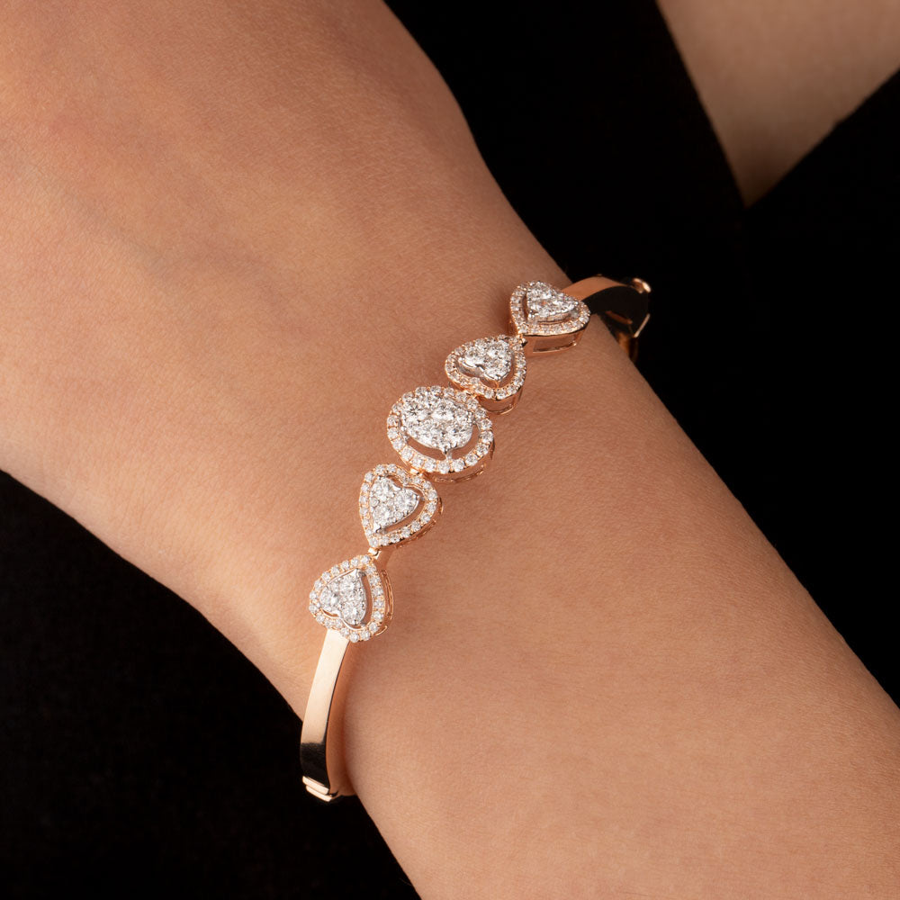 18K Rose Gold Diamond Kada - 1.45ct VVS-VS-GH