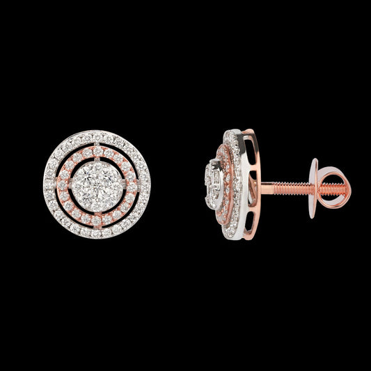 14K Rose Gold Diamond Earrings - 1.35ct VS-SI-FG
