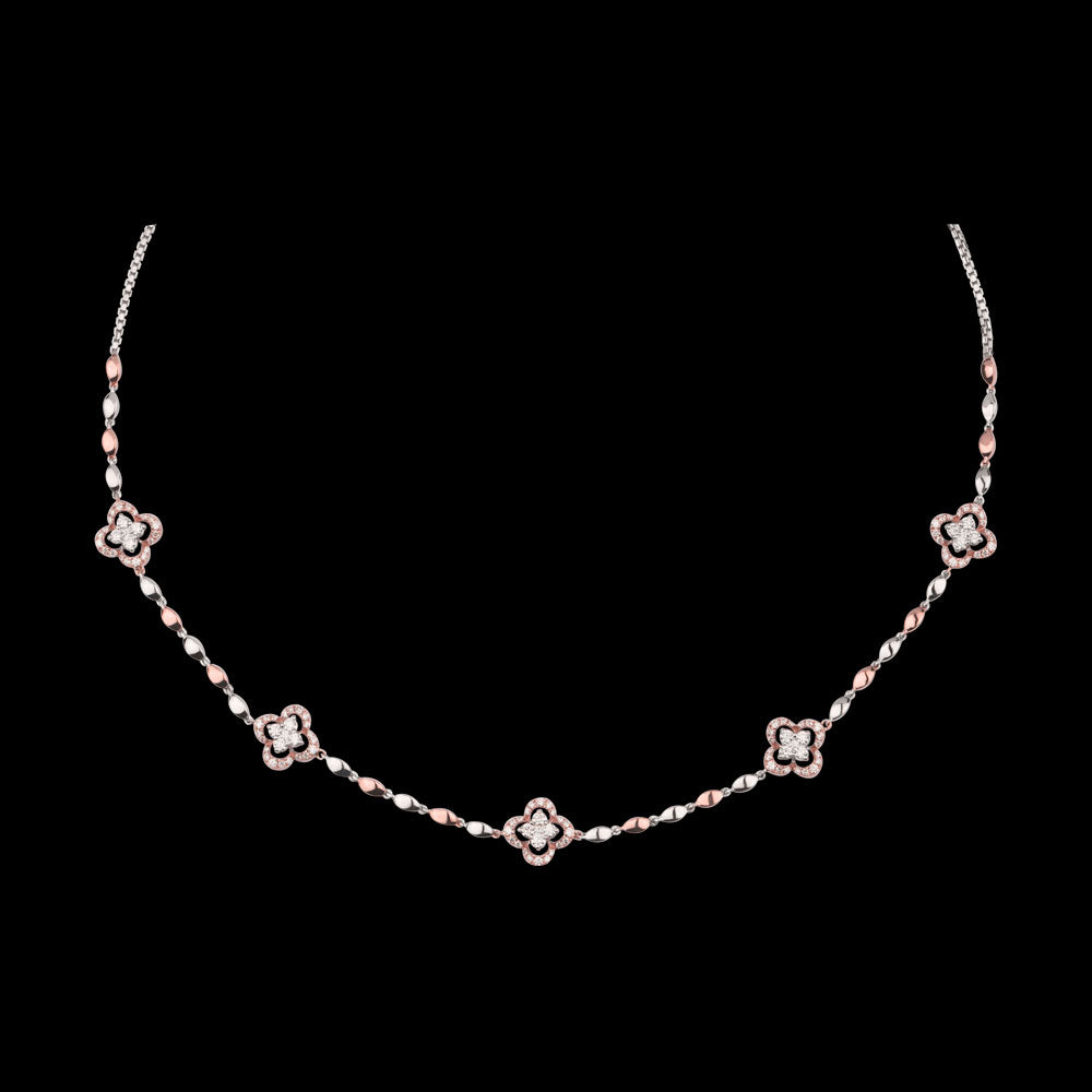 18K Rose Gold Diamond Necklace - 1.105ct VS-SI-EF