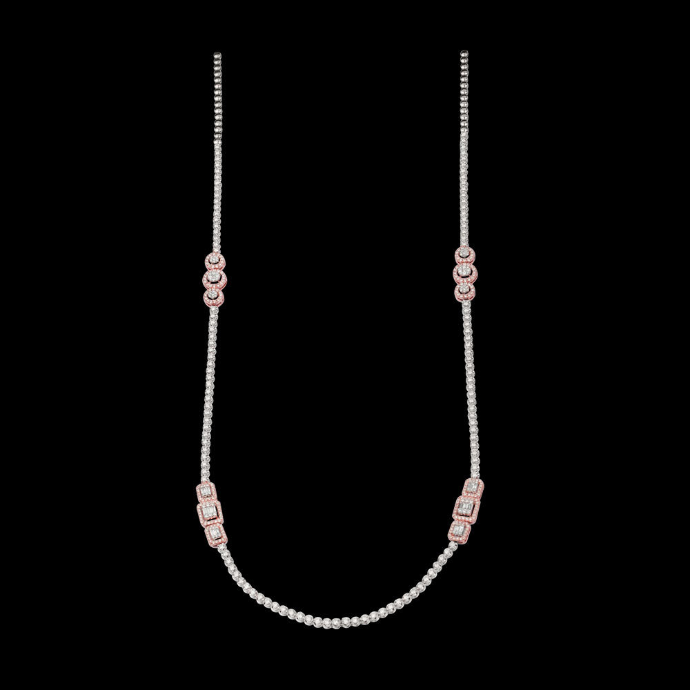 14K Rose Gold Diamond Necklace - 4.94ct VVS-VS-GH