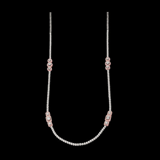 14K Rose Gold Diamond Necklace - 4.94ct VVS-VS-GH