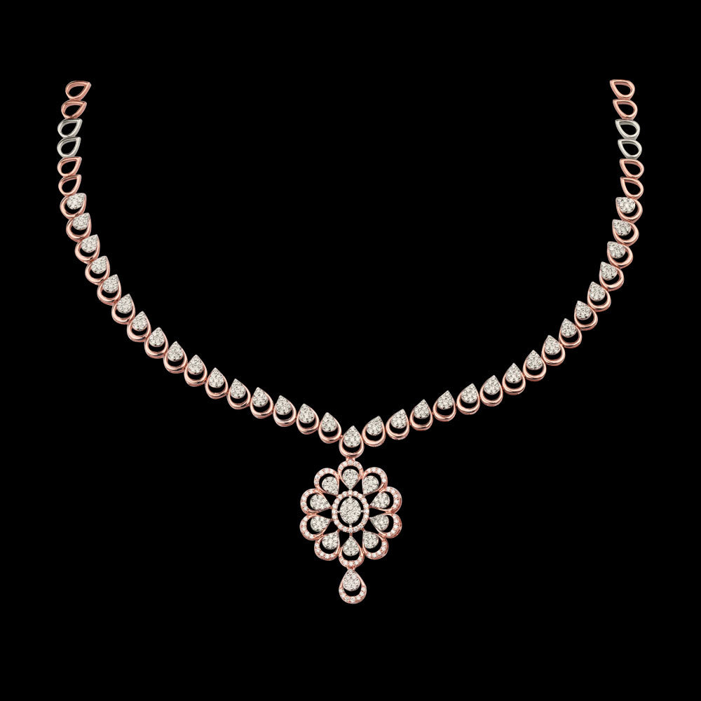 14K Rose Gold Diamond Necklace - 2.22ct VVS-VS-GH